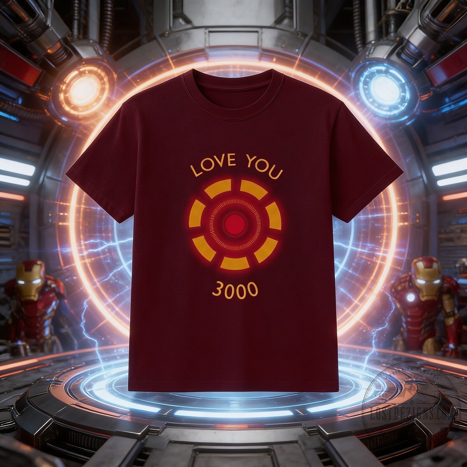 Avengers Endgame Iron Man Suit Love You 3000 Red Graphic T-Shirt