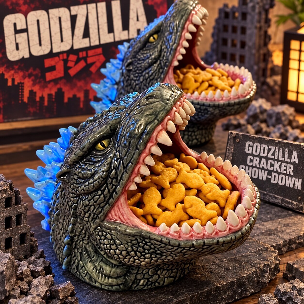 Godzilla Head Movie Night Collectible Snack Bowl