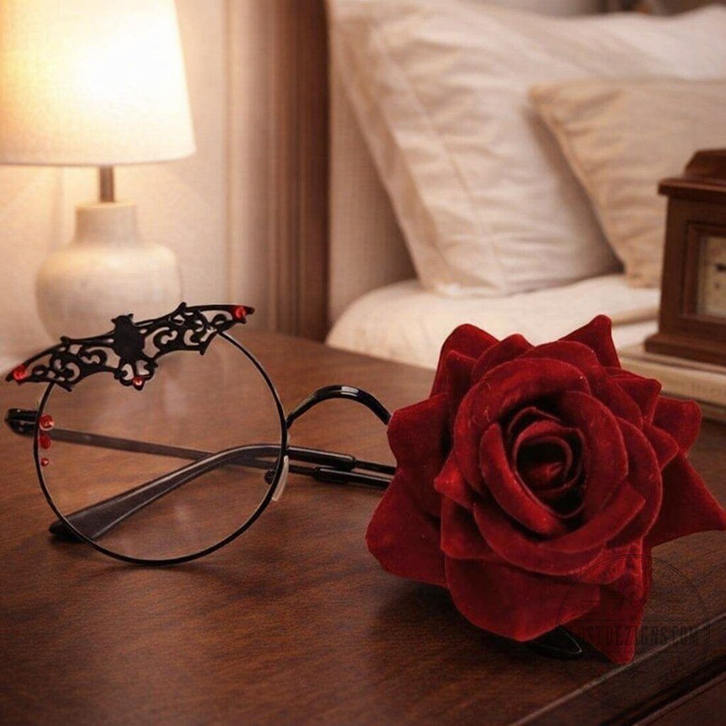 Gothic Vampire With Rose And Bat Detail Eyewear 4 Gothic Vampire With Rose And Bat Detail Eyewear