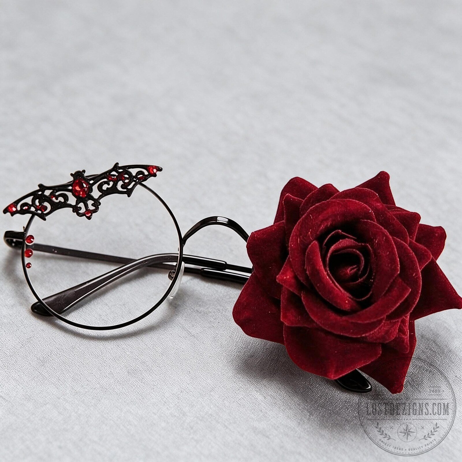Gothic Vampire With Rose And Bat Detail Eyewear 5 Gothic Vampire With Rose And Bat Detail Eyewear