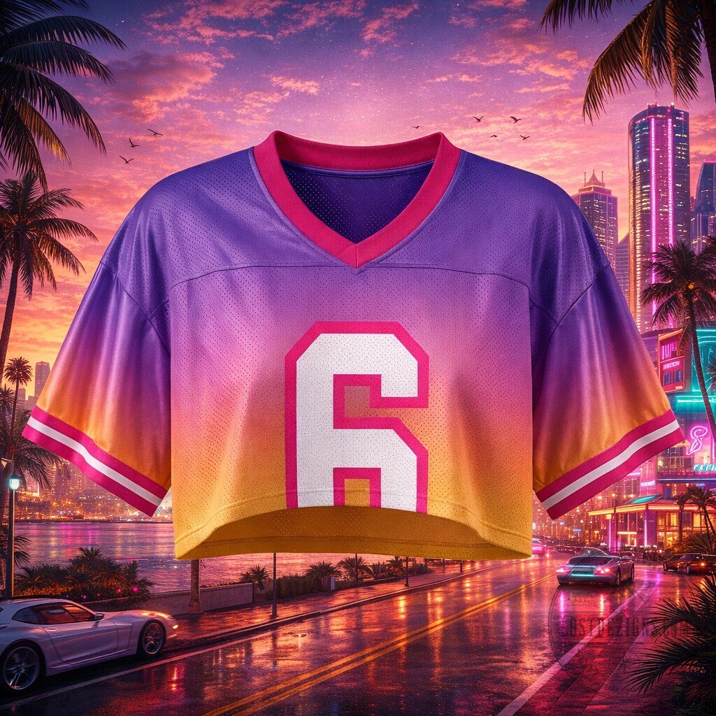 GTA 6 Cover Girl Inspired Pink Blue Gradient Cropped Jersey 4 GTA 6 Cover Girl Inspired Pink Blue Gradient Cropped Jersey