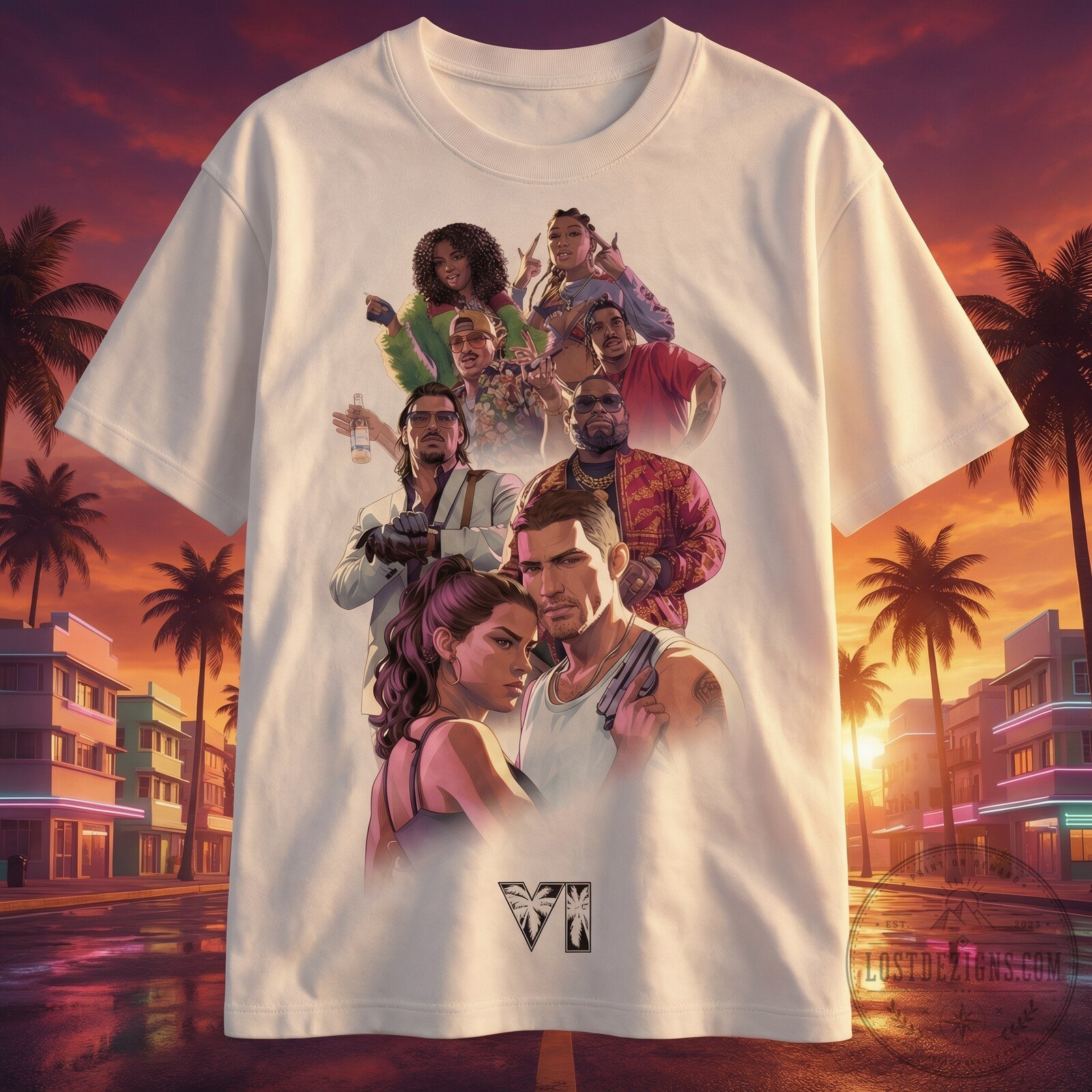 GTA 6 Vice City Poster Graphic T-Shirt