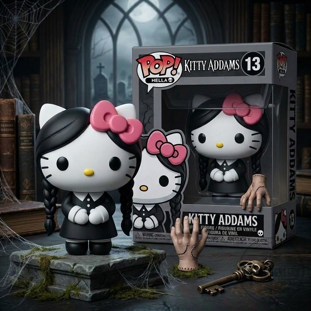 Hello Kitty XWednesday Addams Kitty Addams Funko Pop Collectible Figure