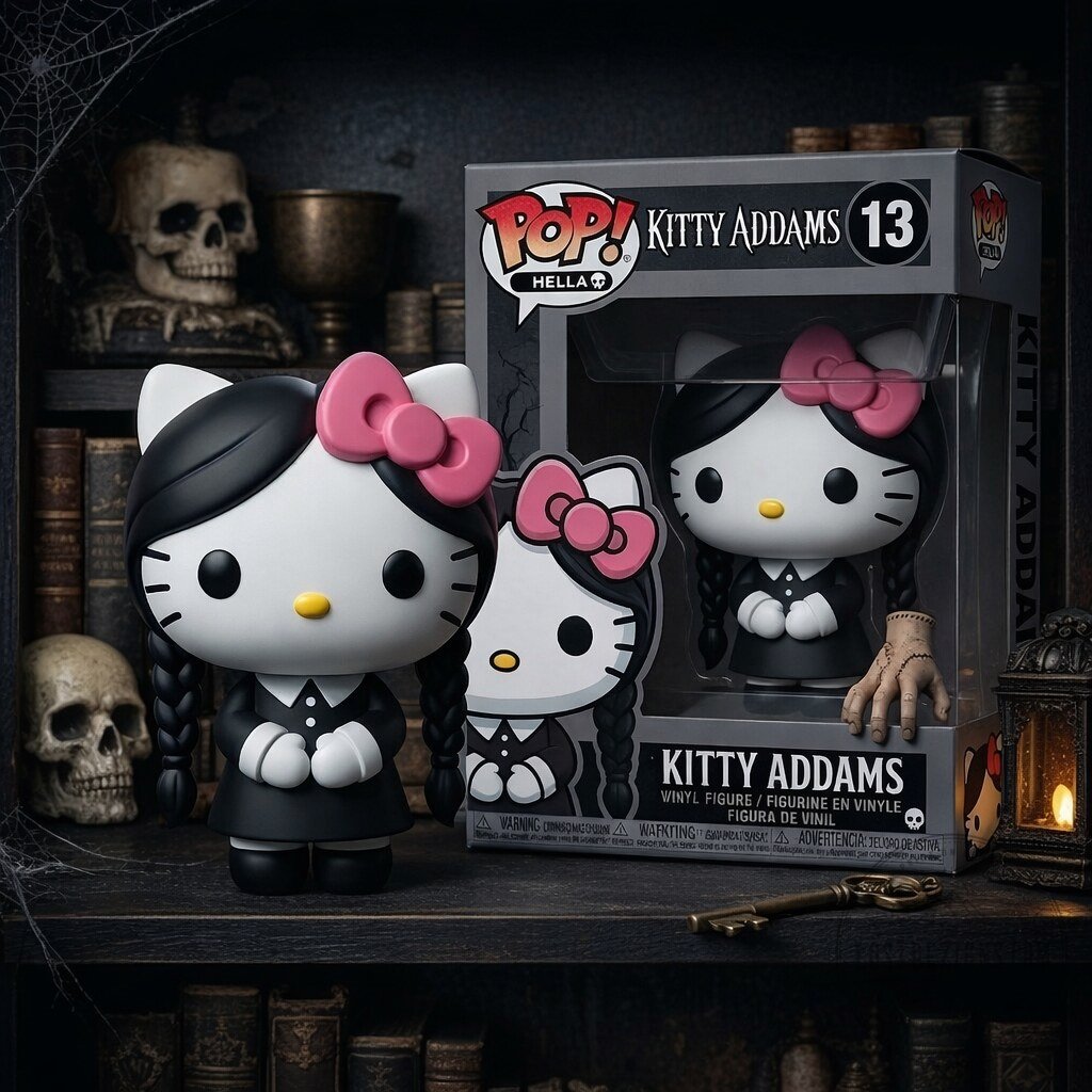 Hello Kitty XWednesday Addams Kitty Addams Funko Pop Collectible Figure 4 Hello Kitty XWednesday Addams Kitty Addams Funko Pop Collectible Figure