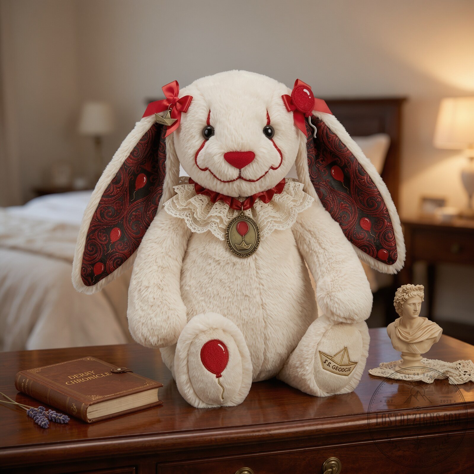 IT Pennywise Inspired Horror Jellycat Bunny Plush Toy 5 IT Pennywise Inspired Horror Jellycat Bunny Plush Toy