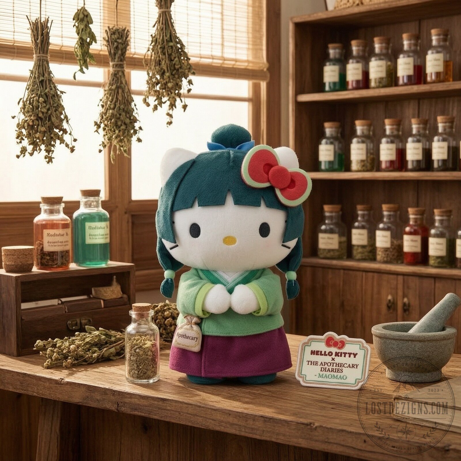 The Apothecary Diaries Maomao x Sanrio Hello Kitty Plush Toy 5 The Apothecary Diaries Maomao x Sanrio Hello Kitty Plush Toy