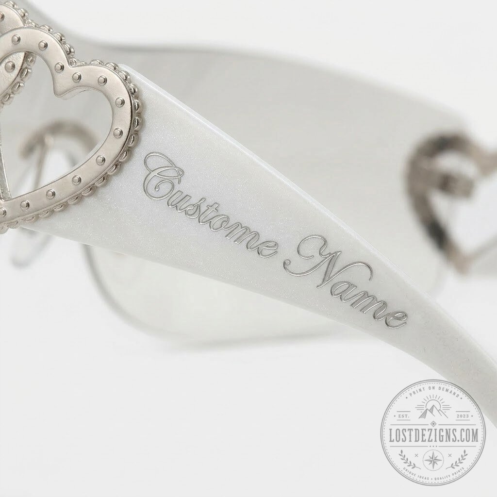 White Rhinestone Y2K Custom Name Heart Shield Eyewear 4 White Rhinestone Y2K Custom Name Heart Shield Sunglasses