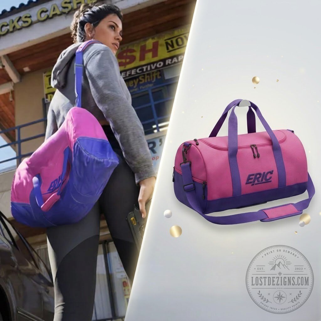 GTA 6 Lucia Pink & Purple Duffel Bag